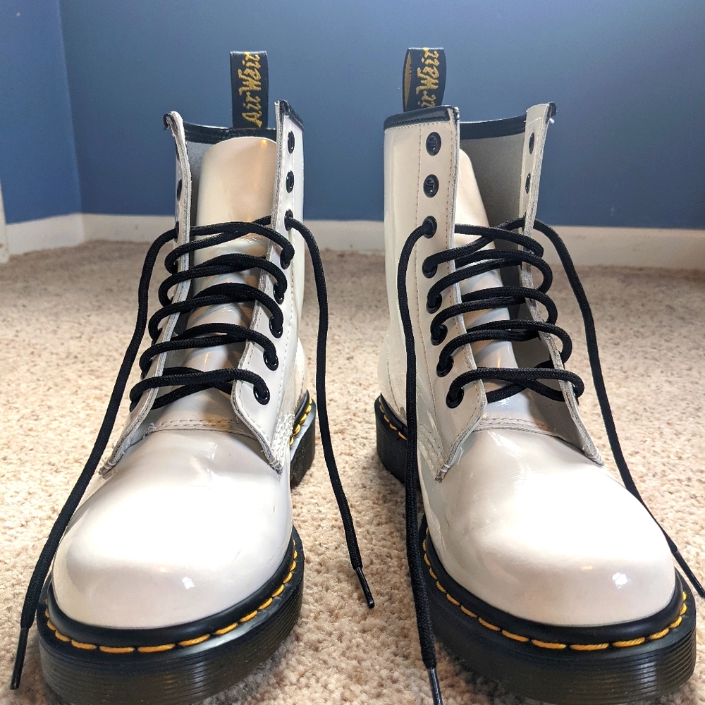 Dr. Martens 1460 patent leather lace up boots
